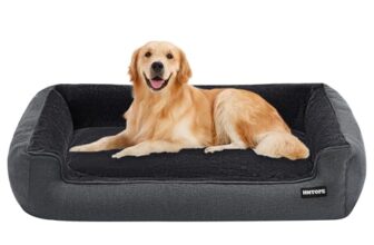 HMTOPE Hundebett Grosse Hunde XL, Abnehmbar waschbar, 110x86cm, Dunkelgrau