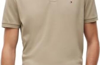 Tommy Hilfiger Herren Poloshirt Kurzarm Liquid Cotton mit Knopfleiste, Beige (Keystone), XXL