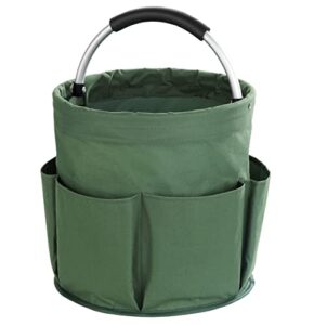 Maximex Universal Reinigungs-Caddy Grün, 16l Hauptfach mit 6 Taschen für Utensilien & gepolstertem Griff, Wasserabweisend, Faltbar, Für zuhause & unterwegs, Bis 10kg belastbar, Polyester, Ø28×26,5cm