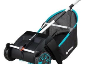 Gardena Laub- und Rasensammler: Kehrmaschine für den Garten, mit entnehmbarem Fangsack, rotierendes Bürstensystem, ergonomischer Griff, geräuscharm (3565-20)