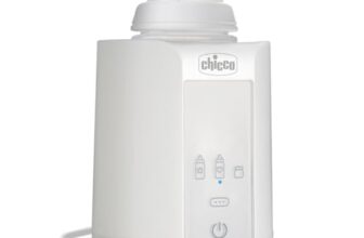 Chicco Fläschchenwärmer und Babykostwärmer für Zuhause und Unterwegs, mit 3 Programmen und Abschaltautomatik, stufenweise Erwärmung, für Fläschchen und Gläschen, mit Warmhaltefunktion, weiß, 1 Stück