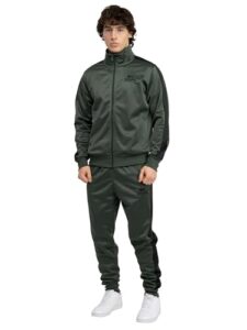 Lonsdale Herren Trainingsanzug normale Passform PEMBER, Olive/Black, M