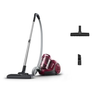 Rowenta RO2933EA, Swift Power Cyclonic Staubsauger, beutellos, Zyklon-Technologie, kompaktes Design, leicht, Hochleistungsfilter, Parkettbürste, Schwarz/Dunkelrot, 750 W, 1.2 liters, 77 Dezibel