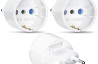 3 Stück Reiseadapter Italien, Steckdosenadapter Italien, Adapter Italien auf Deutschland Stecker, Typ J Schweizer Reisestecker für Malediven, Ruanda, Liechtenstein