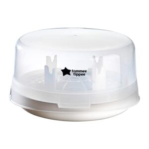 Tommee Tippee Dampfsterilisator für Babyfläschchen und Zubehör, tötet Viren†† und 99,9% aller Bakterien ab, 4-Minuten-Sterilisierungszyklus