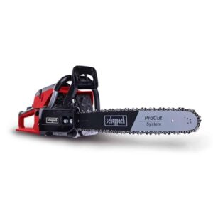 Scheppach Benzin Kettensäge PCS56 mit 51cm Schwertlänge & Easy Start | 2 Takt Motor – 3,1PS Leistung | 47cmØ Schnittstärke | 22 m/s Schnittgeschwindigkeit | 56cm³ Hubraum | autom. Kettenschmierung