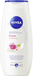 NIVEA Rose & Almond Oil Pflegedusche, pH-hautneutrales Duschgel mit Mandelöl, feuchtigkeitsspendende Cremedusche mit verwöhnendem Rosenduft (250 ml)