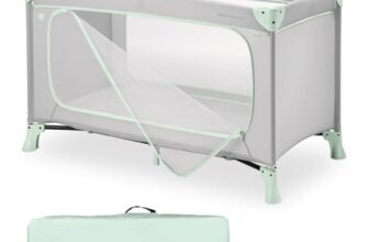 hauck Reisebett Baby mit XL Spielöffnung, Dream N Play Plus Dusty Mint