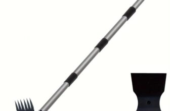 Gartenhacke mit Stiel, 116cm, 3 Zinken Doppelhacke Unkrautharke Metall, Multifunktionale Hacke Gartengeräte Gartenzubehör zum jäten,zum Umgraben und Belüften von lockeren Böden