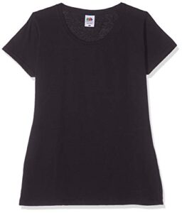 Fruit of the Loom Damen Lady-fit Original Tee, 3 Pack T-Shirt, Schwarz (Black 36), (Herstellergröße: Large) (3er Pack)