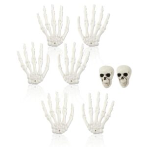 YUE QIN Halloween Skelett Schädel Hände Horror Deko Totenkopf Skeletthände