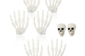 YUE QIN Halloween Skelett Schädel Hände Horror Deko Totenkopf Skeletthände
