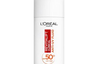L’Oréal Paris Tägliches Anti-UV Fluid LSF 50+ für Frauen: schützt die Haut vor UV-Strahlung und beugt den ersten Fältchen effektiv vor mit LSF50+ und Vitamin C, Revitalift Clinical, 1x 50ml