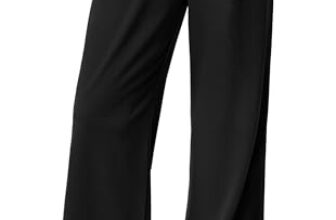 Ewedoos Weite Hosen Damen Stoffhose Elegant Anzughose Wide Leg Stretch Hose Damen Hohe Taille Palazzo Hosen mit Taschen für Büro Freizeit Business Outfit