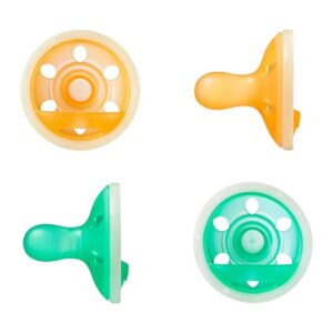Tommee Tippee brustähnlicher Night Glow Schnuller, 0-6m, 4er-Pack, leichtgewichtig, einteiliges Silikondesign