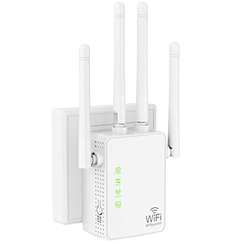WLAN-Extender-Signalverstärker für bis zu 6000 sq.ft und 60 Geräte, Verstärker mit großer Reichweite und Ethernet-Anschluss, Zugangspunkt, 1-Tasten-Einrichtung, Alexa-kompatibel