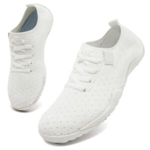 UNQWQZ Barfußschuhe Damen Sommer Barfuss Sneaker Gymnastikschuhe Weiß 40