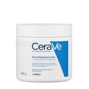 CeraVe Feuchtigkeitscreme, Reichhaltige Creme für trockene bis sehr trockene & zu Neurodermitis neigende Haut geeignet, Körper & Gesicht, Mit Hyaluron & 3 essenziellen Ceramiden