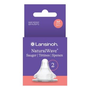 Lansinoh NaturalWave Sauger M – ab dem 3. Monat, 2 Stück