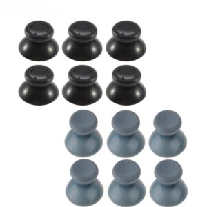 6 x Kunststoff-Joystick-Kappen, Griffe, Abdeckungen für Thumbsticks, Ersatz für Xbox 360 Controller-Zubehör (grau)