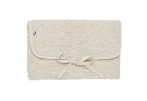 Jollein Wickelmatte Baby – Bouclé – Faltbare Reise Wickelunterlage – 71×50 cm – Weich, Wasserabweisend & Waschbar – Mit Bindebändern – Ideal für Unterwegs – Farbe Natur