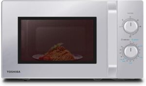 Toshiba MW2-MG20PF(SL) Mikrowellenherd mit knuspriger Grill- & Kombigarfunktion, 5 Leistungsstufen, 1000 W Grillleistung, Silber