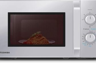 Toshiba MW2-MG20PF(SL) Mikrowellenherd mit knuspriger Grill- & Kombigarfunktion, 5 Leistungsstufen, 1000 W Grillleistung, Silber