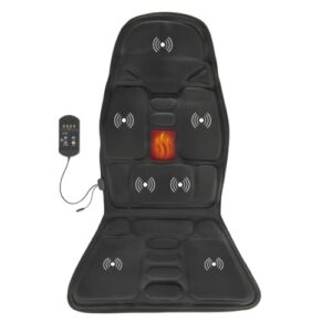 VITALmaxx Massagematte | Massagesitzauflage mit zuschaltbarer Wärme, 4 Intensitäten & 8 Programmen | Massagesitzauflage für Oberschenkel, unteren & oberen Rücken | Massageauflage mit Fernbedienung