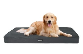 HMTOPE Orthopädisches Hundebett Grosse Hunde waschbar, 112cm, Dunkelgrau