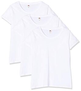 Fruit of the Loom Damen Lady-fit Original Tee, 3 Pack T-Shirt, Weiß (White 30), 34 (Herstellergröße: Medium) (3er Pack)