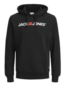 JACK & JONES Herren Jjecorp Logo Sweat Hood Noos 12137054 Kapuzenpullover, Schwarz, XL EU
