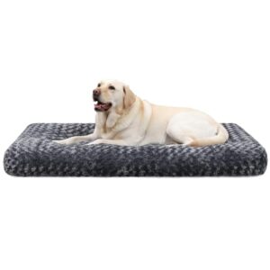 KSIIA Hundebett Grosse Hunde, Waschbar Hundekissen, 105x70cm Dunkelgrau