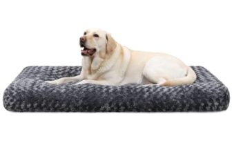KSIIA Hundebett Grosse Hunde, Waschbar Hundekissen, 105x70cm Dunkelgrau