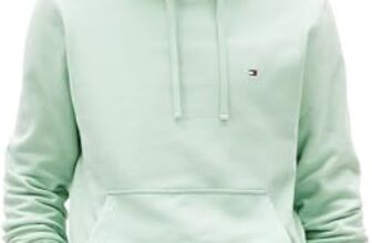 Tommy Hilfiger Herren Hoodie Essential Terry mit Bauchtasche, Grün (Crushed Mint), XL