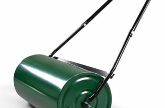 LEADZM Rasenwalze 50L, Kontaktflächenlänge 60 cm, 32 cm Durchmesser – befüllbar mit Sand oder Wasser, rasenlüfter Walze, Der Griff ist gepolstert Komfortabel und effizient