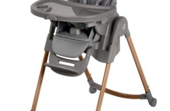 Maxi-Cosi Minla Plus Kinderhochstuhl Mitwachsend, 0–14 Jahre, 0–60 kg, Hochstuhl Baby, einer Hand drehbaren Tabletts, 4 Rädern, 9 Höhenstufen, 5 Neigungspositionen, kompakt faltbar, Elegance Graphite