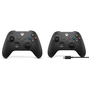 Xbox Wireless Controller – Carbon Black Series X|S, One, and Windows Devices Wireless Controller für PC + USB C Kabel