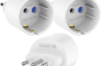 Aplimln Adapter Italien Steckdose, 3 Stück Reiseadapter Italia, Deutschland auf Italien Reisestecker Steckdosen Typ L Adapter für Chile, Malediven,Uruguay