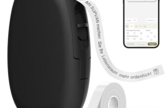 SUPVAN E10 Etikettendrucker mit Bluetooth und Endlosetiketten, Schwarz