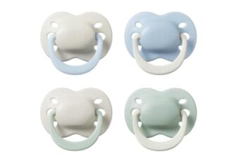 Tommee Tippee Schnuller für Neugeborene, 0–2 Monate, 4 Stück, Kieferorthopädischer Sauger, Zusätzliche Luftlöcher, Kleine Form, 100% BPA-freies Silikon, Sommerwolken und Morgendämmerung