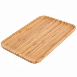 Kleines Rechteckiges Bambus Tablett 30 x 20 x 2 cm Serviertablett Holztablett Dekotablett Teetablett für Badezimmer Kosmetik Küche Frühstück Obst Zuhause Hotel Restaurant