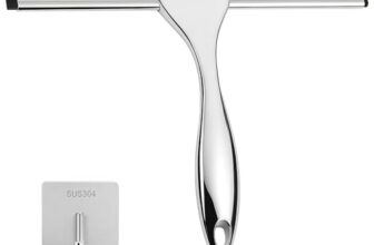 wlich 10 Zoll Duschabzieher, mit Haken, für Glastüren, Fenster, Spiegel