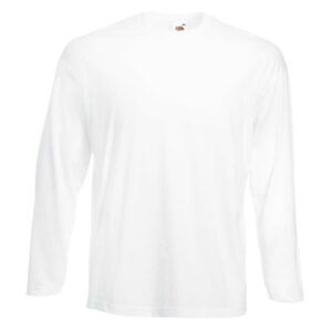 Fruit of the Loom Herren Basic Shirt Langarm Qualität/Preis Weiß Weiß – Weiß M