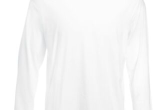 Fruit of the Loom Herren Basic Shirt Langarm Qualität/Preis Weiß Weiß – Weiß M