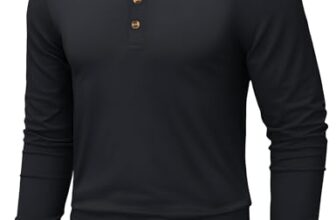 TACVASEN Herren Henley Shirt Baumwolle Langarmshirt Basic mit Knopfleiste