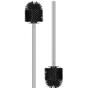 EINESIN klobürste Silikon, WC-Bürste Toilettenbürste Klobürsten Ersatz-Bürste mit Edelstahlstiel, Ø 7 cm, Schwarz (Silikon, 2 Stück)
