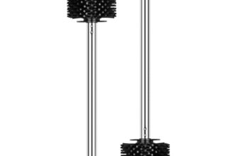 EINESIN klobürste Silikon, WC-Bürste Toilettenbürste Klobürsten Ersatz-Bürste mit Edelstahlstiel, Ø 7 cm, Schwarz (Silikon, 2 Stück)