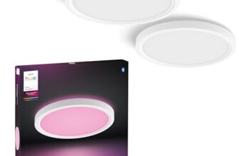 Philips Hue Devote Slim Deckenleuchte S, 291 mm, Rund, 2er-Pack, Weiß