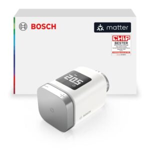 Bosch Smart Home Heizkörper-Thermostat II [+M], smartes Heizkörperthermostat für intelligentes Heizen & Energiesparen, mit Matter, App-Steuerung, Apple Home, Google Home & Alexa, Controller benötigt