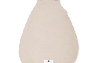 Julius Zöllner Babyschlafsack gefüttert Musselin 2,5 TOG Gr. 50/56 | 100% Baumwollmusselin | Oeko-TEX Standard 100 | Sand